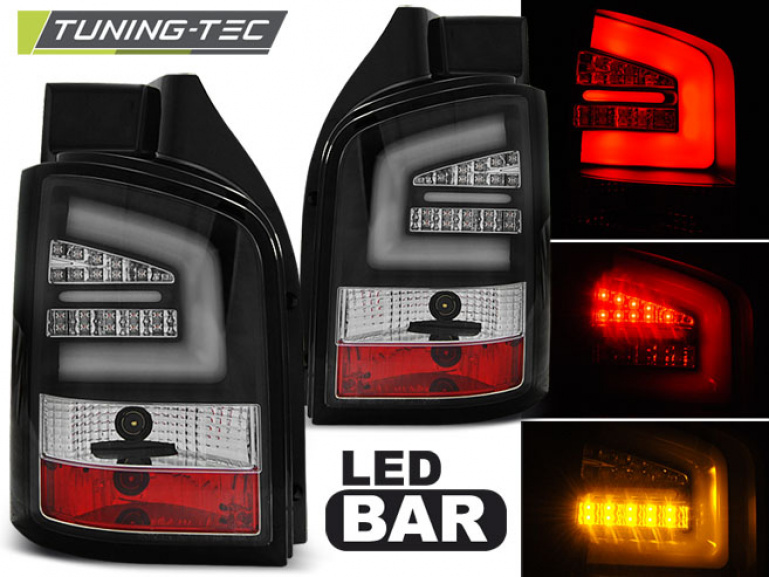 LED Lightbar Design Rückleuchten für VW T5 GP 10-15 schwarz/klar